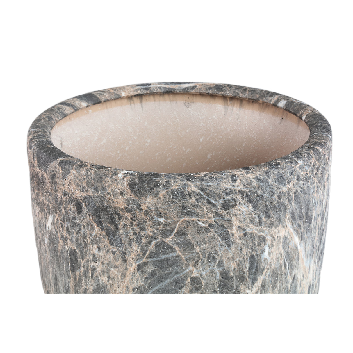 Blumentopf – Graue Oberfläche, Marmoroptik Design, Keramik Material, L – Miah | PTMD