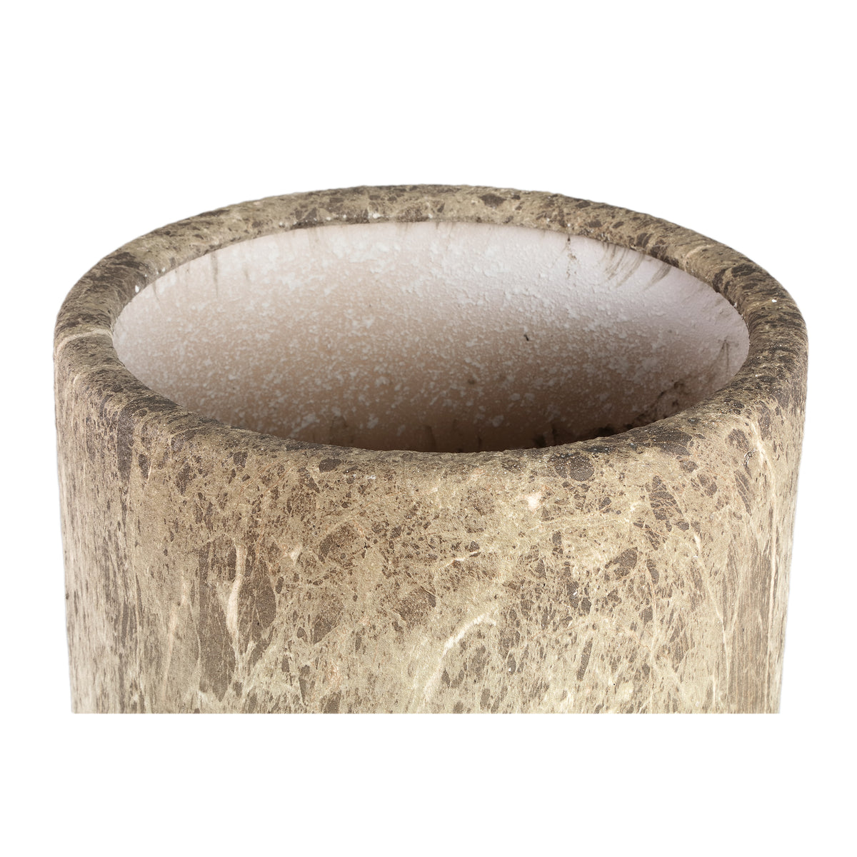 Flower Pot – Brown Surface, Marble Look Design, Ceramic Material – Miah | PTMD