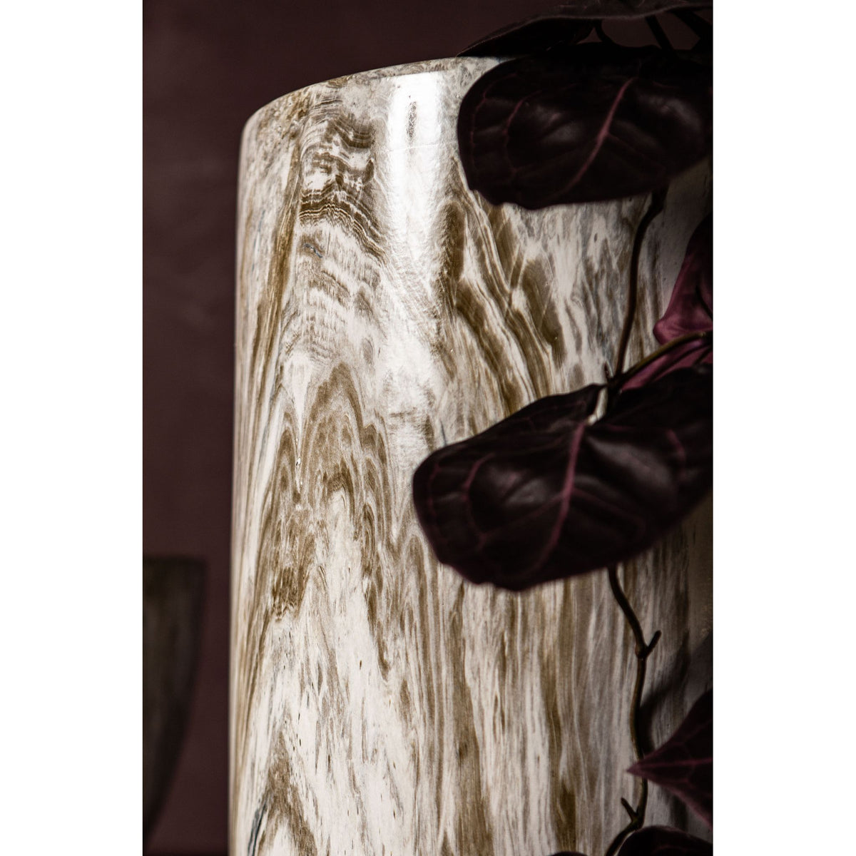 Topf – Beige Oberfläche, Marmoroptik Design, Keramik Material, Hoch – Miah | PTMD