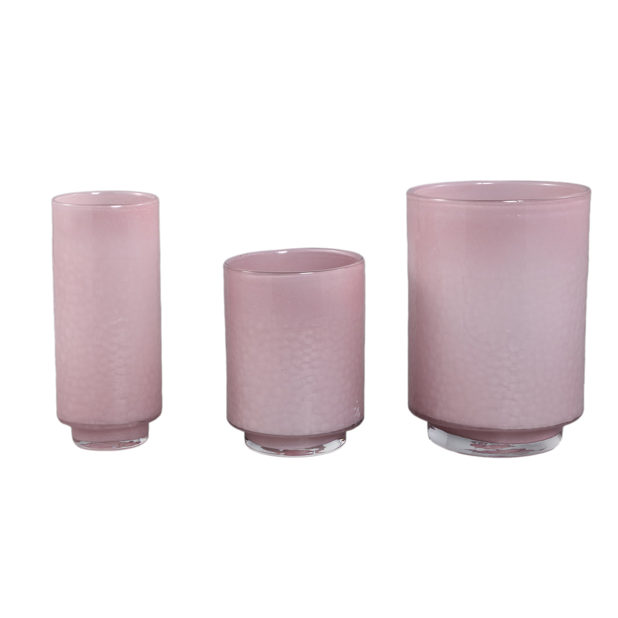 Vase – Rosa Glas, Runde Form, Gerader Fuß, S – Hervy | PTMD