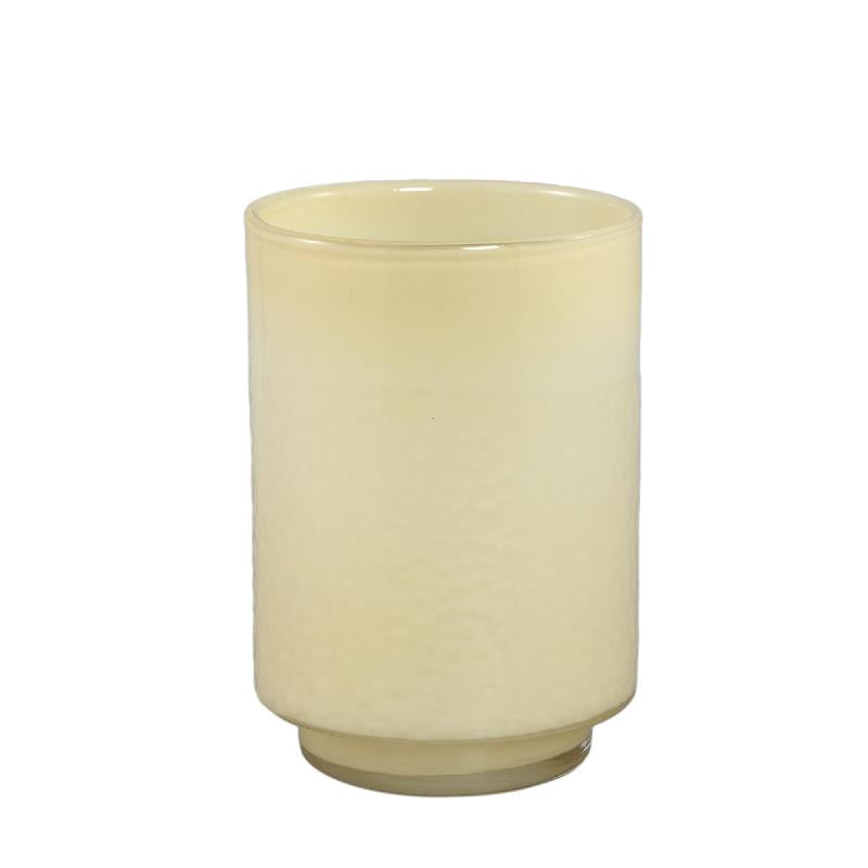 Vase – Cremefarbenes Glas, Runde Form, Gerader Fuß, M – Hervy | PTMD