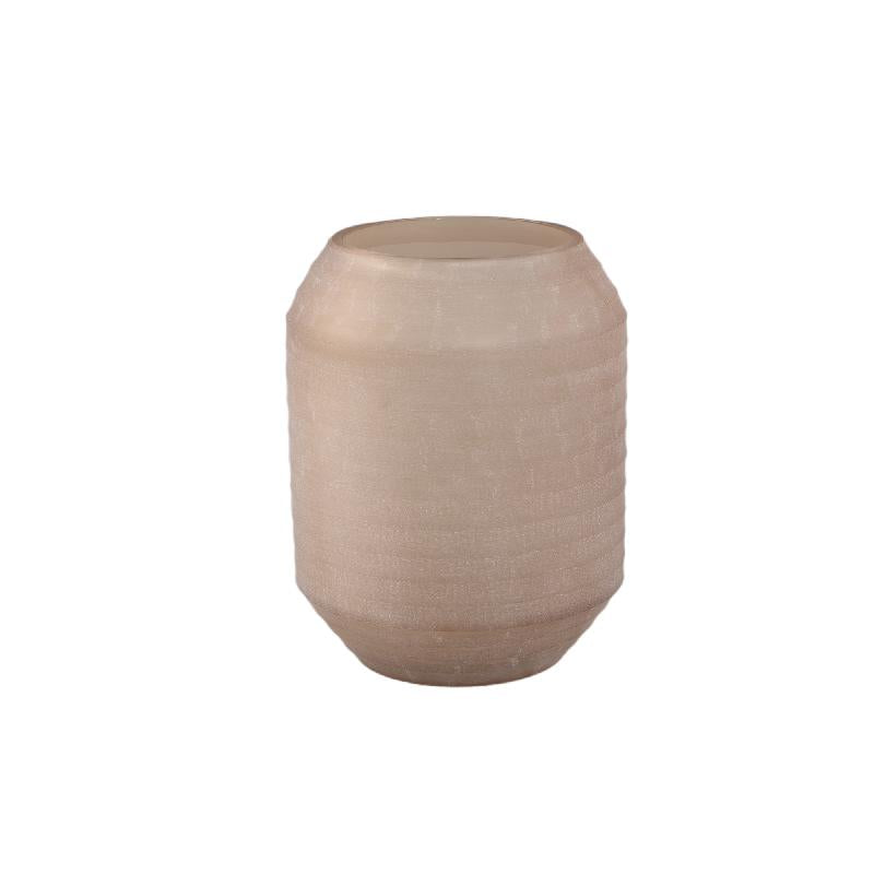 Vase – Beige Shade, Glass Material, Stripes Design, M – Malia | PTMD