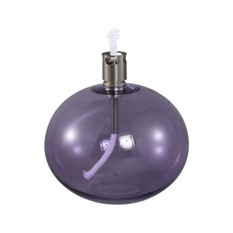 Oil Lamp - Purple Glass, Handmade, Round Design, S - Adilia | PTMD