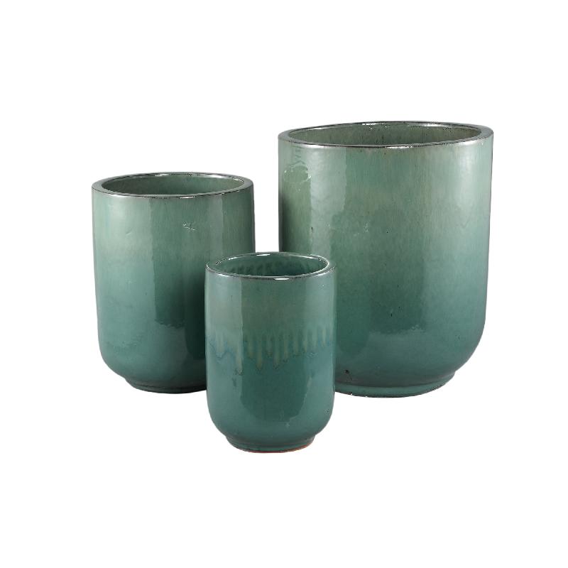 Pot – Ceramic Material, Round Shape, Turquoise Color – Rozay | PTMD