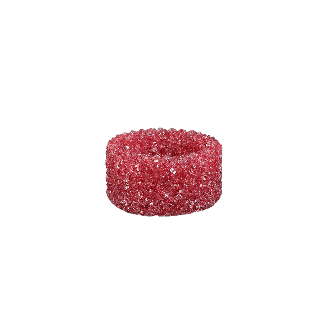 Tealight Holder – Glass Material, Dark Pink Tone, Crystal Design, S – Marsella | PTMD