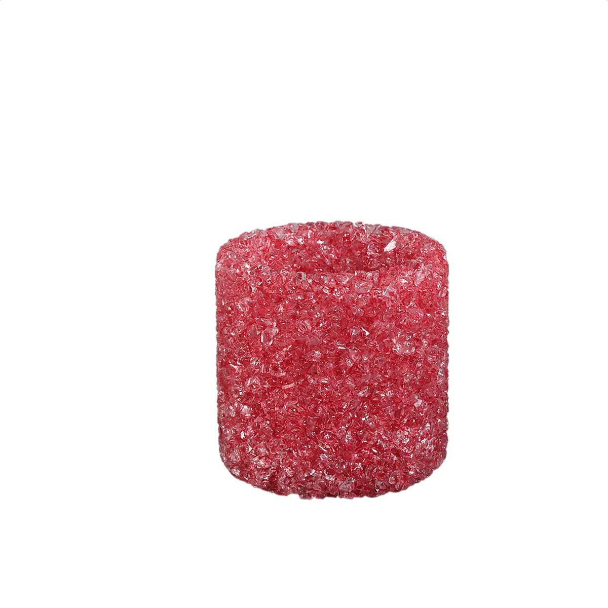Tealight Holder – Glass Material, Dark Pink Tone, Crystal Design, M – Marsella | PTMD