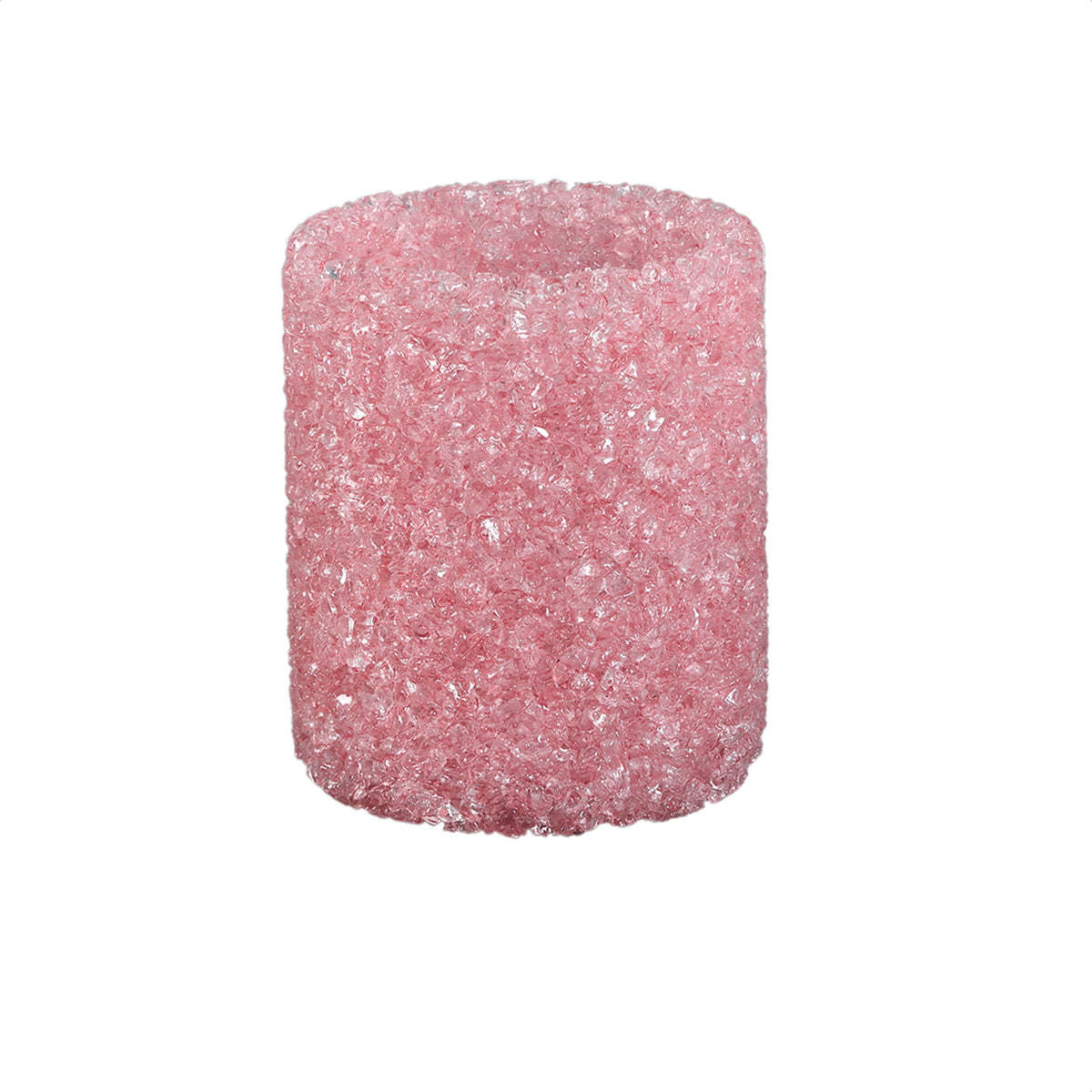 Tealight Holder - Glass Material, Light Pink Tone, Crystal Design, L - Marsella | PTMD