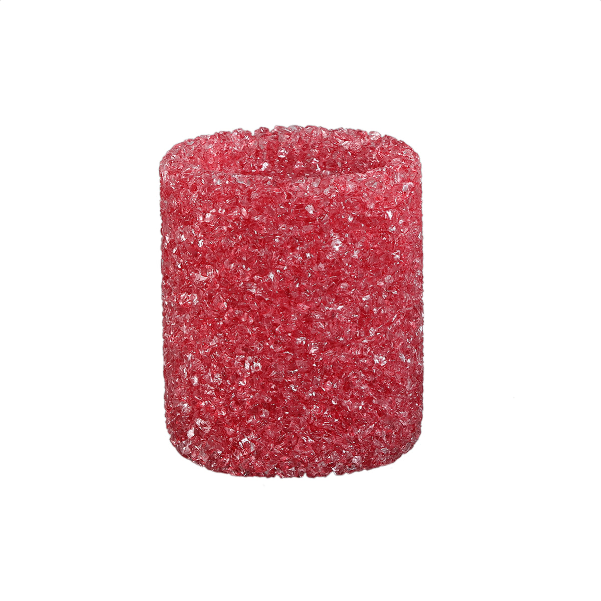 Tealight Holder - Glass Material, Dark Pink Tone, Crystal Design, L - Marsella | PTMD