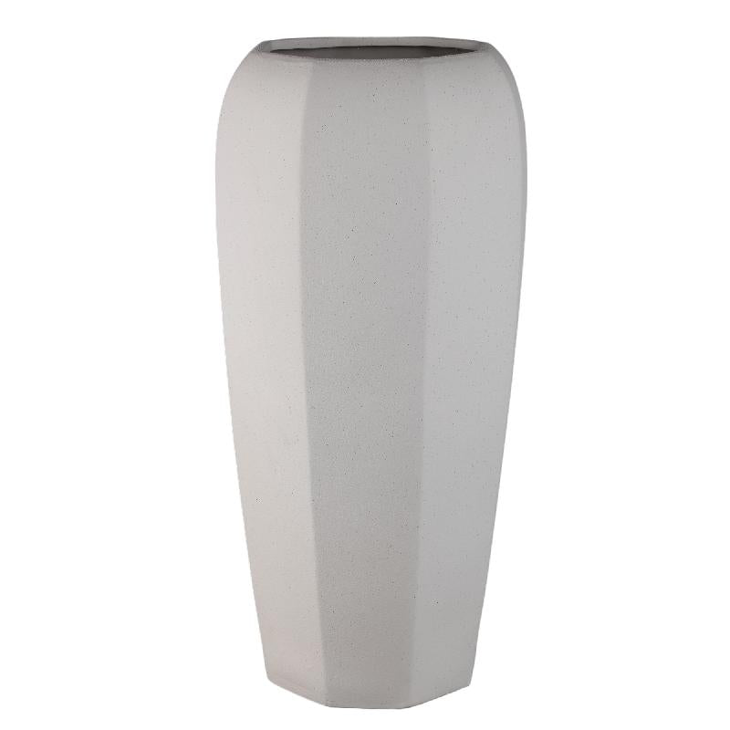 Pot – Ceramic Material, Octagonal Shape, Cream Finish – Myrick | PTMD