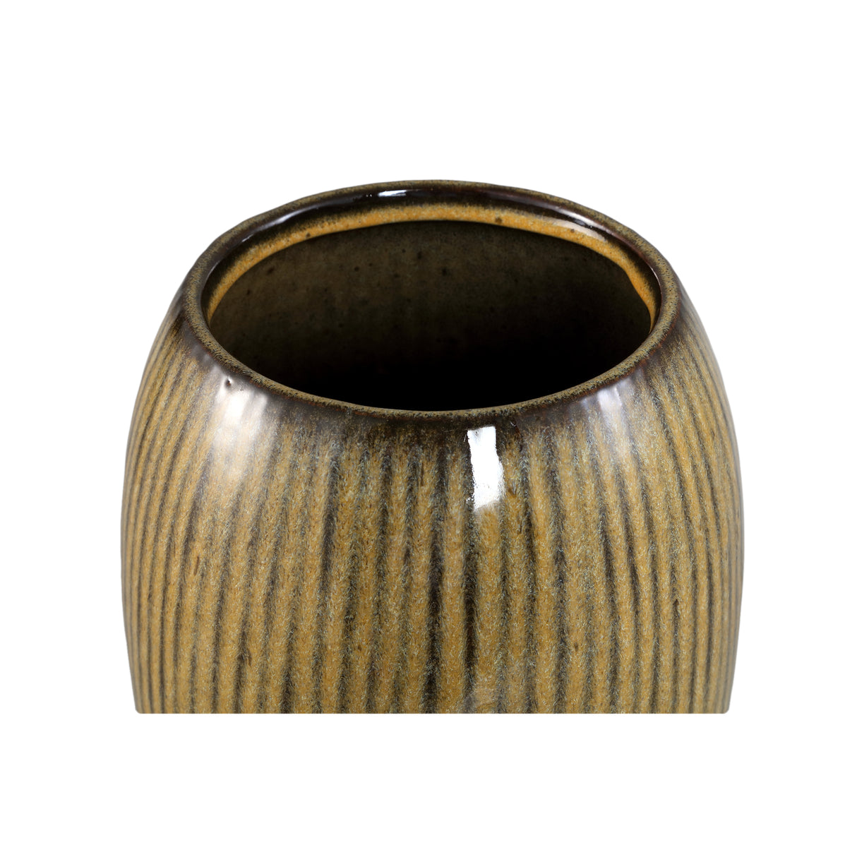 Topf – Glattes Design, Runde Form, Keramik Material, Dunkelbraun, S – Tamica | PTMD
