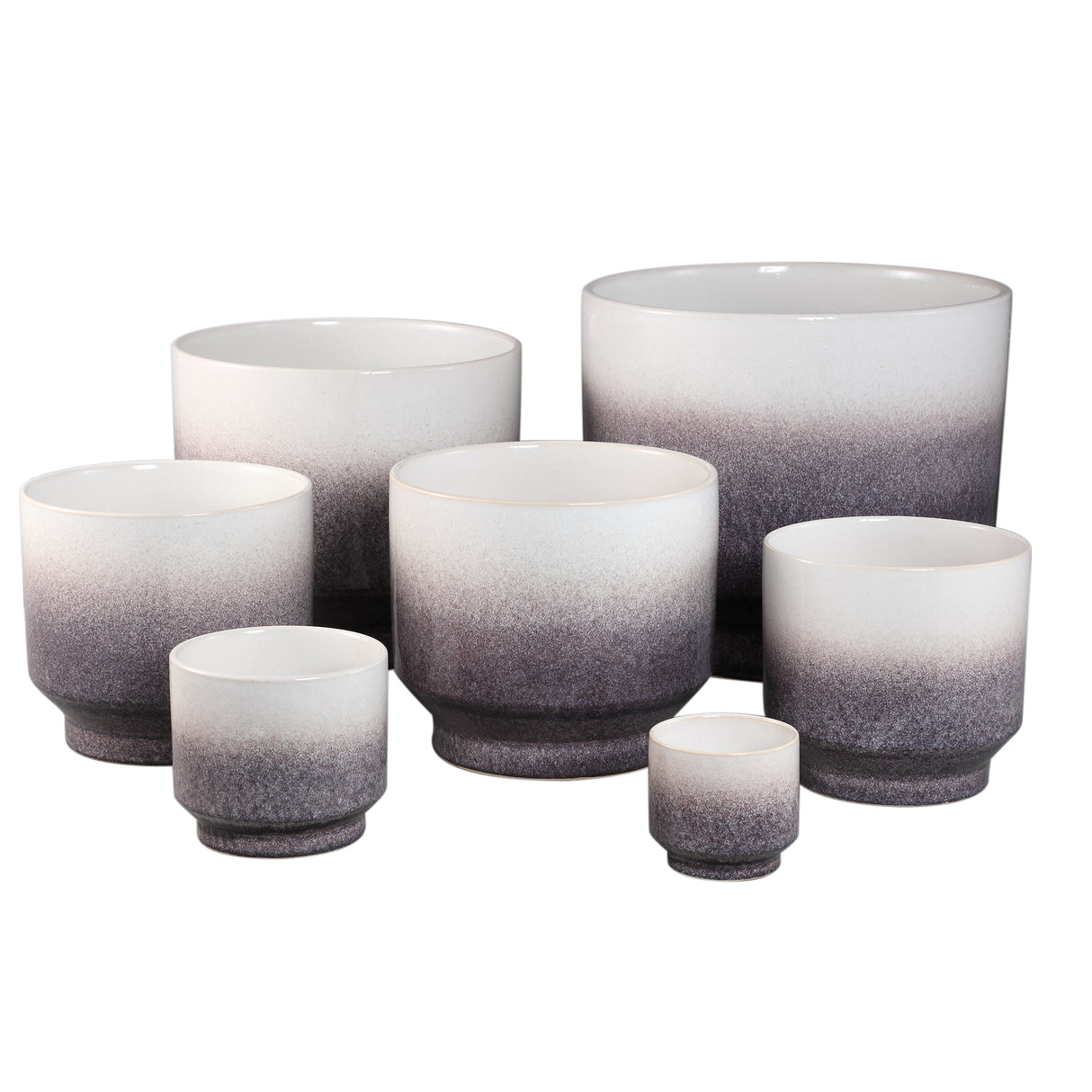 Pot – Light Brown Color, Ombre Finish, On Foot, Stoneware, XS – Kyer | PTMD
