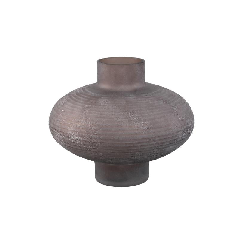 Vase – Solid Glass, Round Shape, Light Brown Color S – Loreda | PTMD