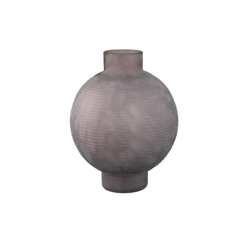 Vase – Massives Glas, Runde Form, Hellbraune Farbe L – Loreda | PTMD