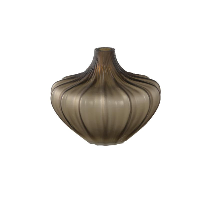 Vase – Green Glass, Smooth Surface, Low – Aleiya | PTMD