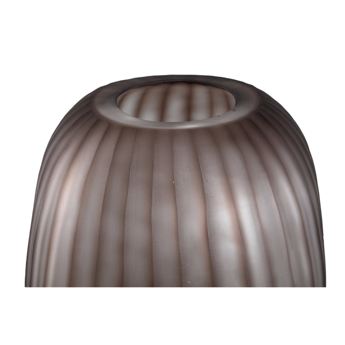 Vase – Solid Glass, Ribbed Structure, Light Brown Color L – Kriste | PTMD