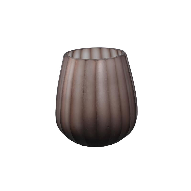 Hurricane Lamp – Solid Glass, Smooth Surface, Light Brown Color – Kriste | PTMD