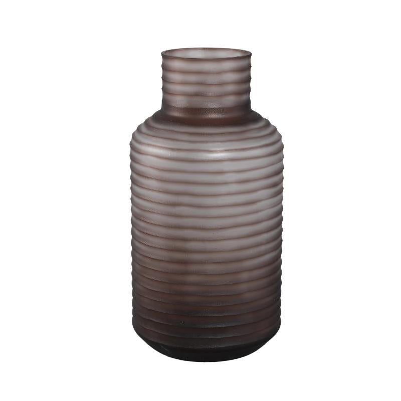 Vase – Solid Glass, Smooth Surface, Light Brown Color L – Kalyce | PTMD