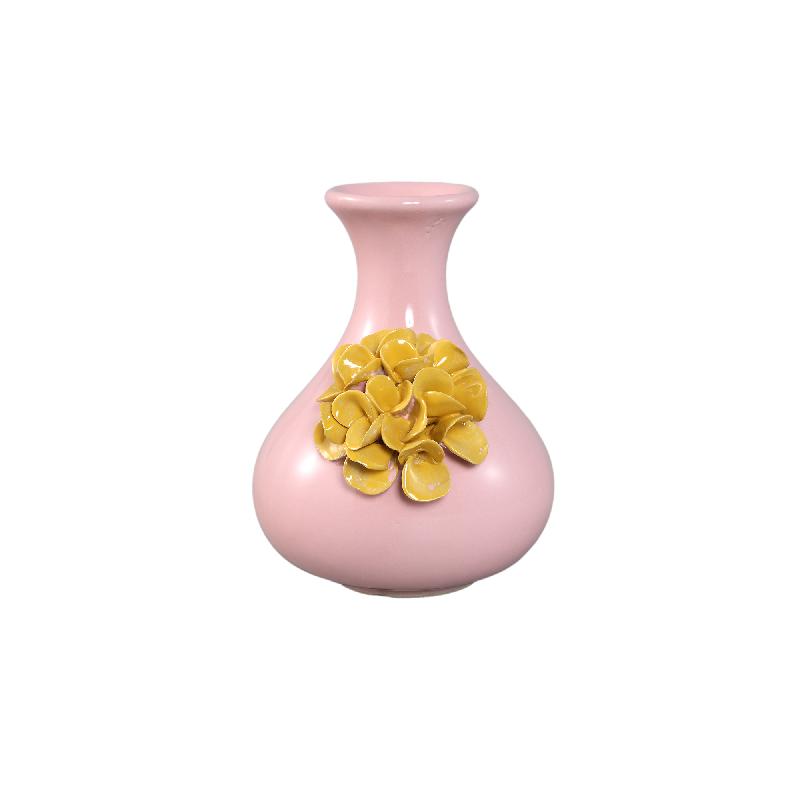Vase - Round Design, Ceramic Material, Pink Color, A - Raileigh | PTMD