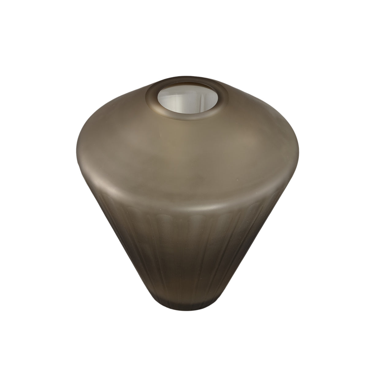 Vase – Braunglas, Linienmuster, Geschliffene Oberfläche, M – Damiri | PTMD