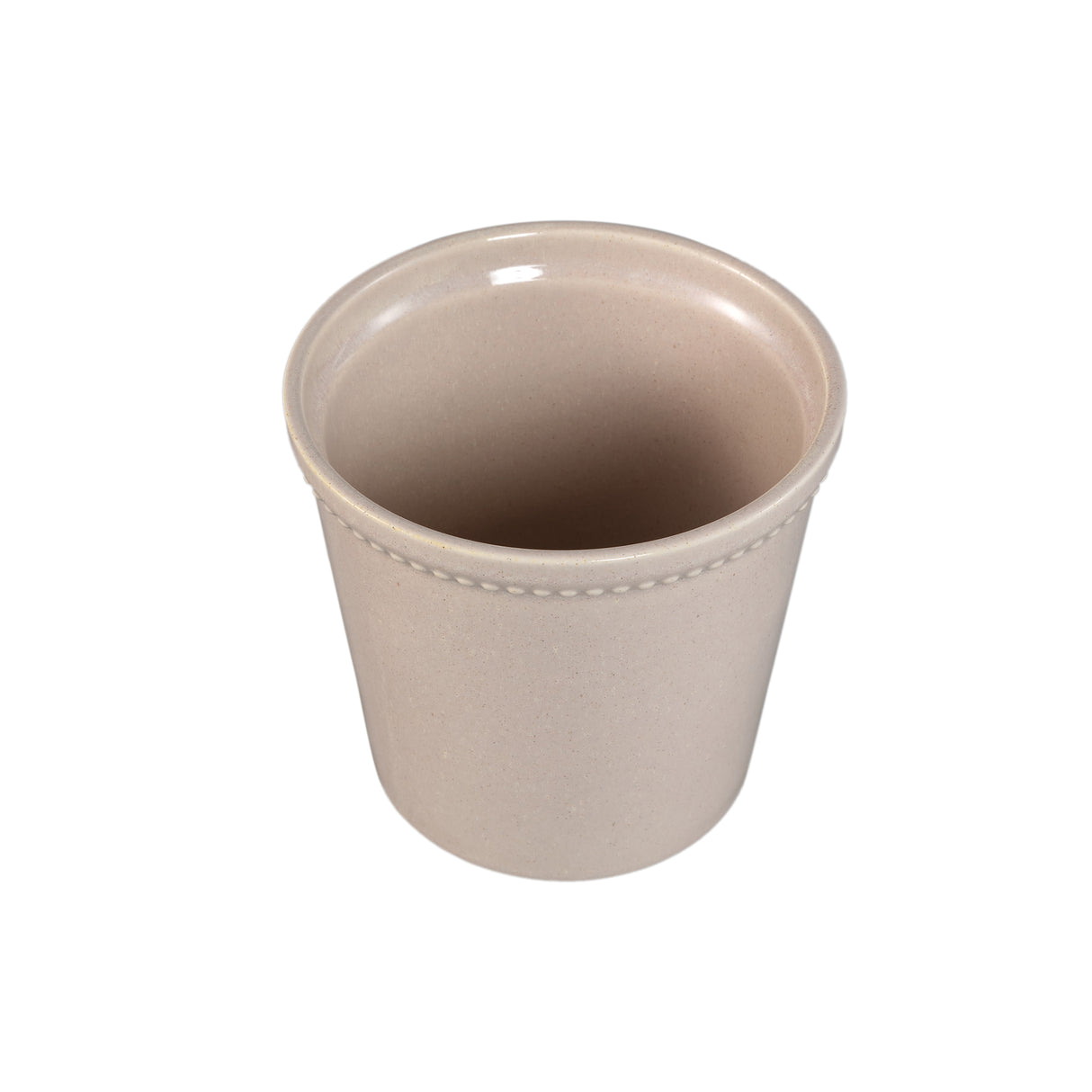 Blumentopf – Creme Oberfläche, Punktbordüre Design, Keramik Material, M – Tristah | PTMD