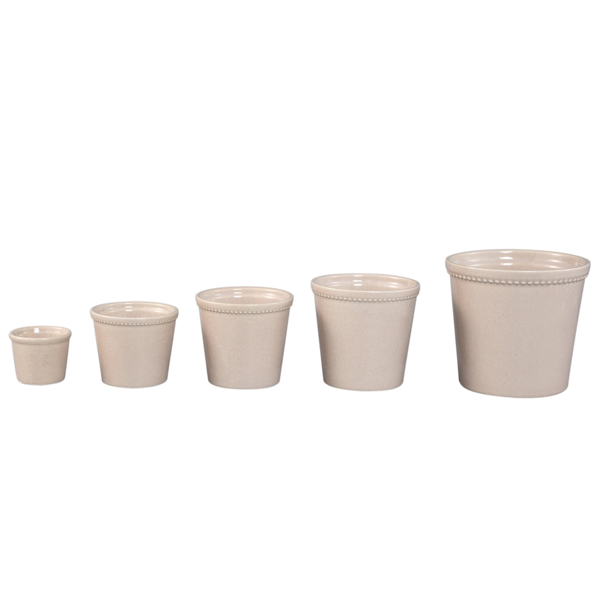 Topf – Creme Oberfläche, Punktbordüre Design, Keramik Material, XL – Tristah | PTMD