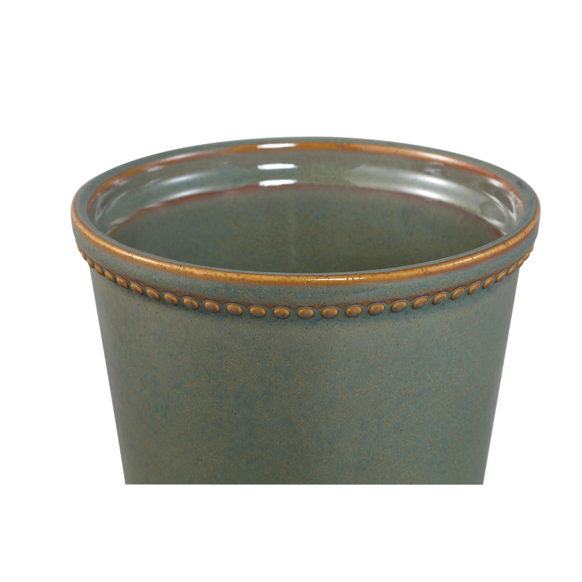 Topf – Grüne Oberfläche, Punktbordüre Design, Keramik Material, S – Tristah | PTMD