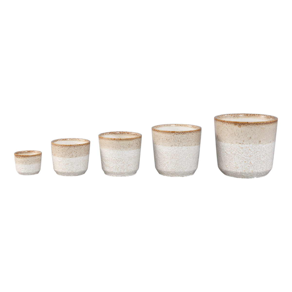 Blumentopf – Runde Form, Keramik Material, Zweifarbige Oberfläche, Creme Oberfläche, S – Verlyn | PTMD