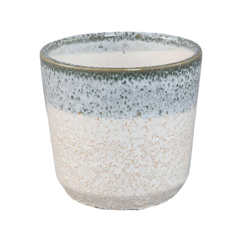 Blumentopf – Runde Form, Keramik Material, Zweifarbige Oberfläche, Petrol Oberfläche, L – Verlyn | PTMD
