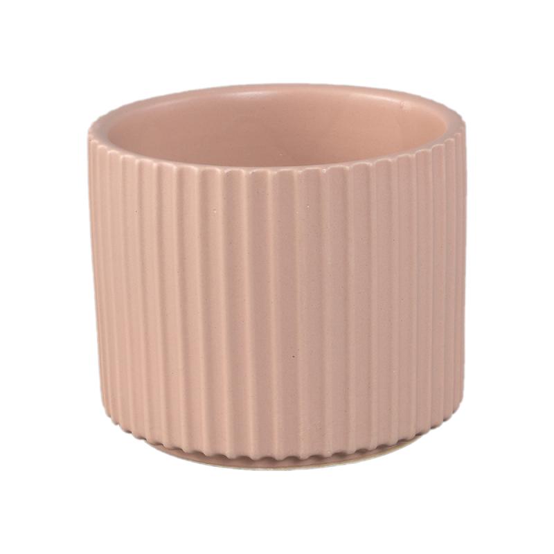 Topf – Rund Form, Gerippt Design, Creme Matt, S - Renaud | PTMD