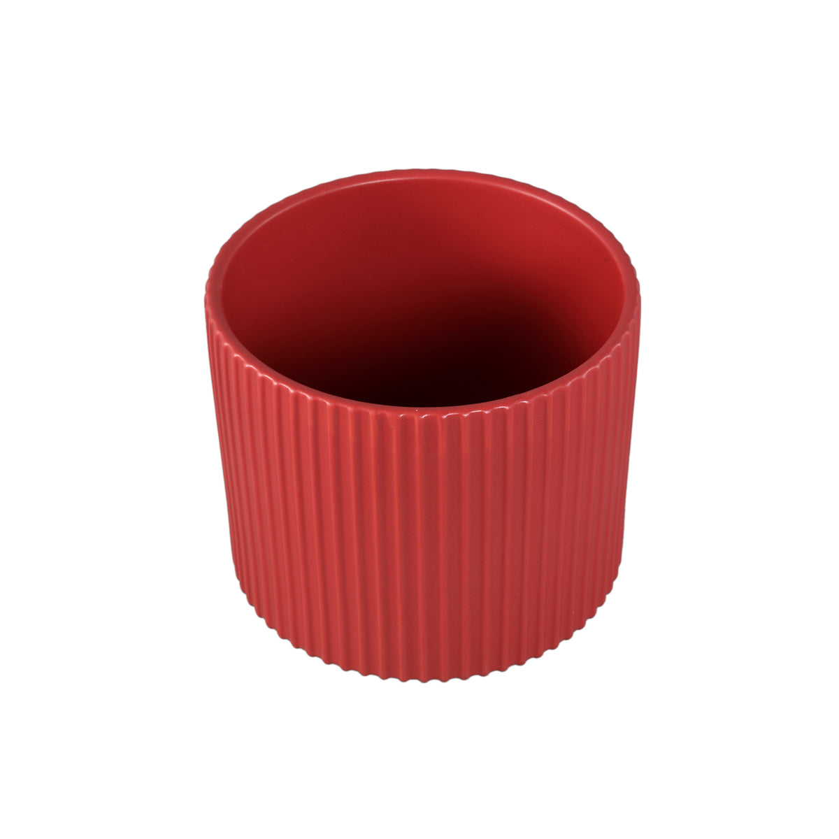 Topf – Rund Form, Gerippt Design, Rosa Matt, M - Renaud | PTMD