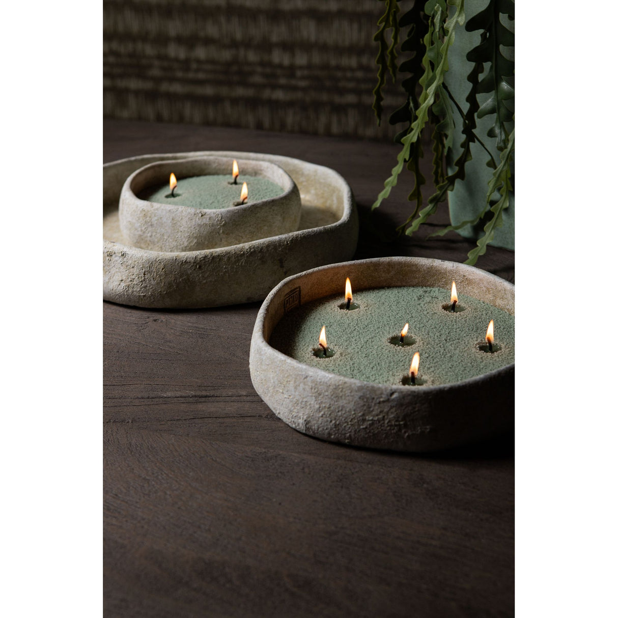 Bowl - Cement, irregular shape, round, White, solid design, L – Yadin | PTMD