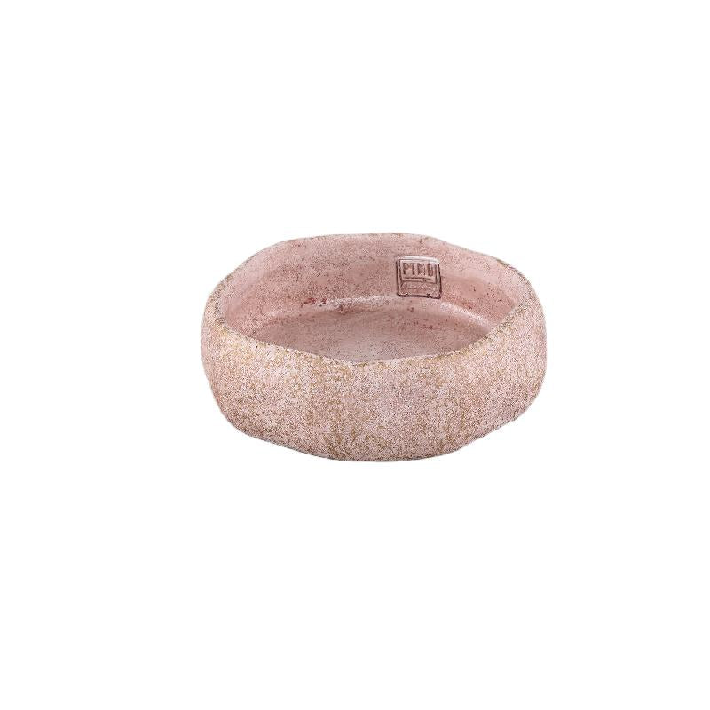 Bowl - Cement, irregular shape, round, pink, solid design, S – Yadin | PTMD