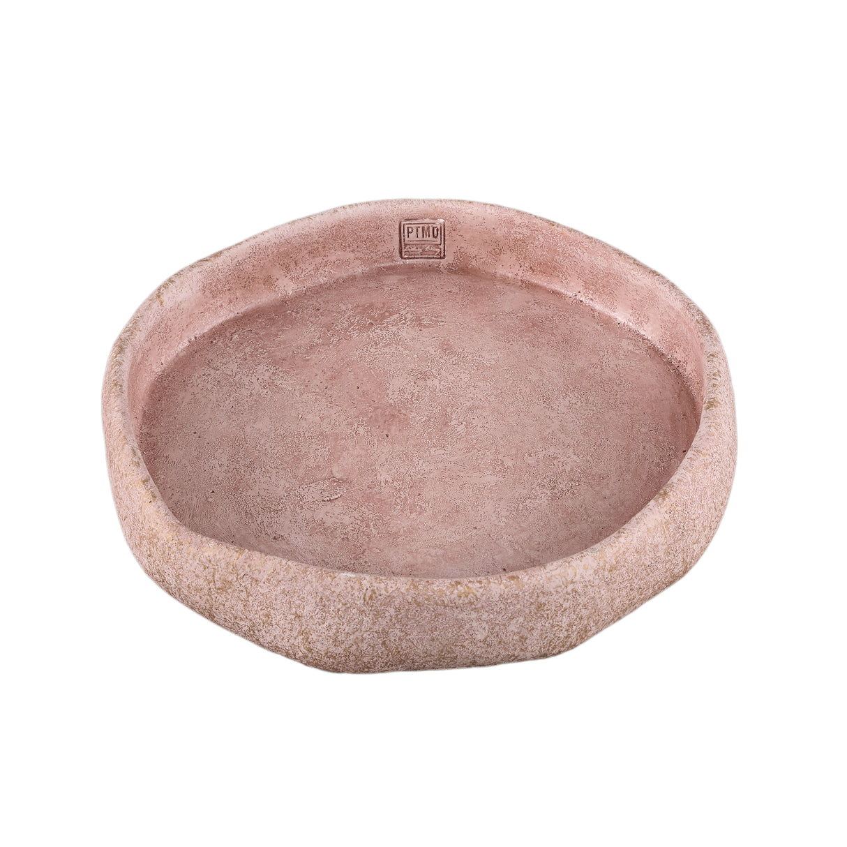 Bowl - cement, irregular shape, round, pink, solid design, L – Yadin | PTMD