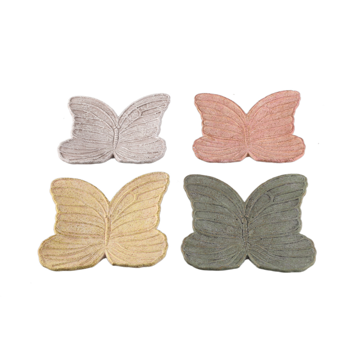 Teller - Zement, Schmetterlingsform, Relief-Design, Rosa – Alyzza | PTMD