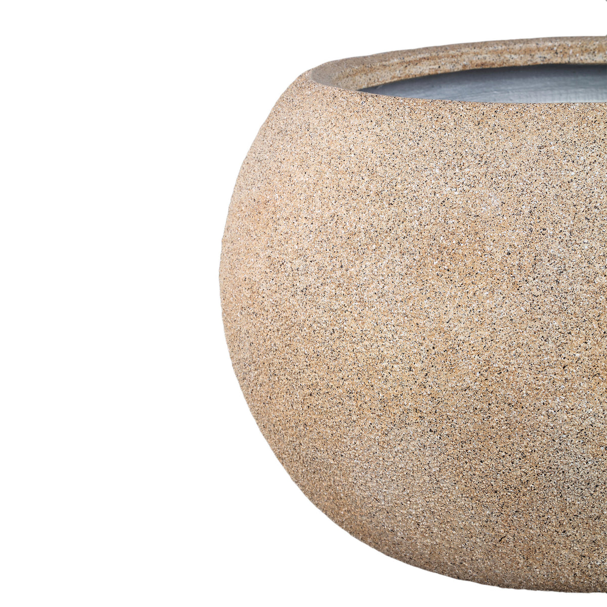 Pot – beige surface, cement material, spherical shape, set of 2 – Nihara | PTMD