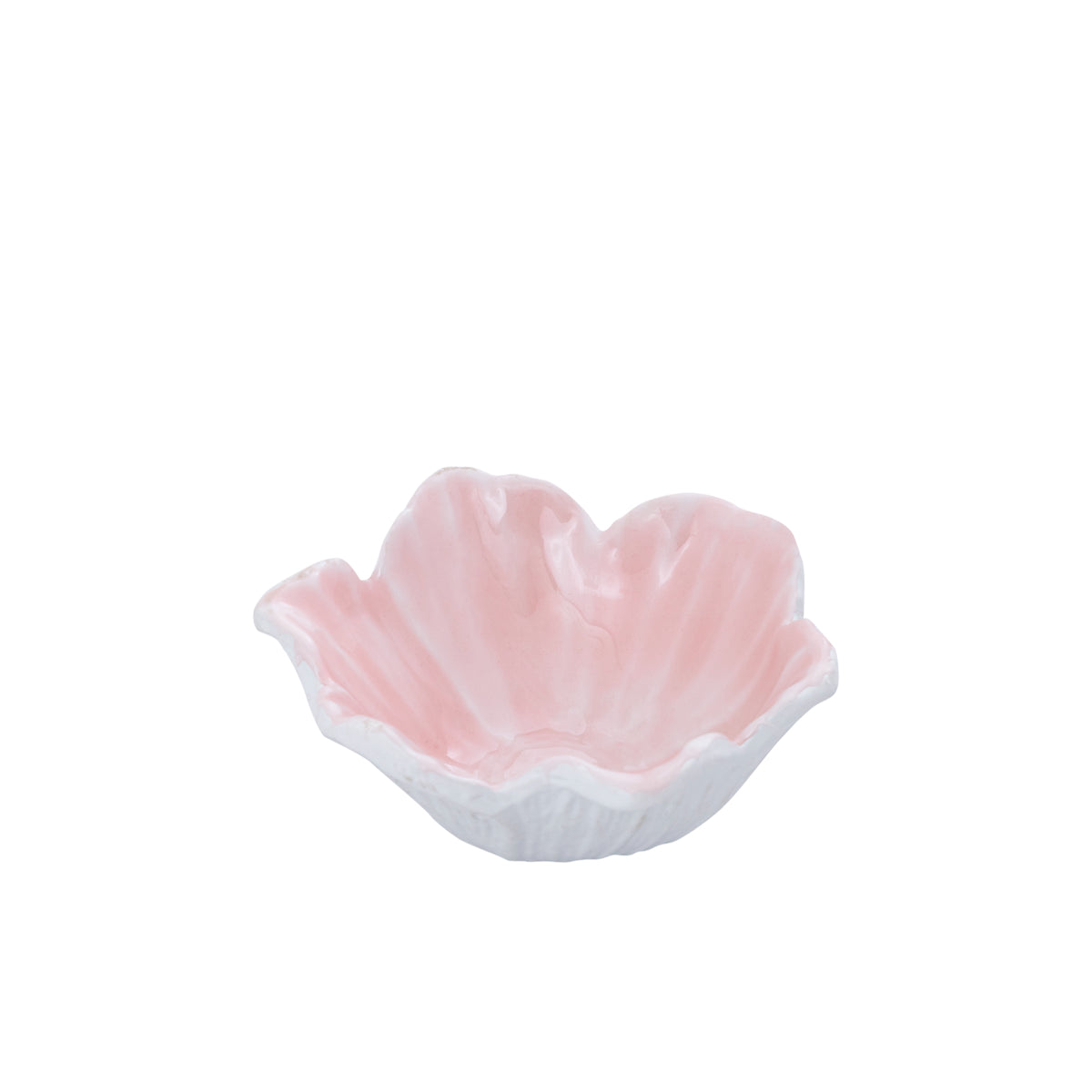 Bowl - Cast Aluminum, Floral Shape, Organic Contour, Light Pink, Enamel Finish, S – Wonda | PTMD