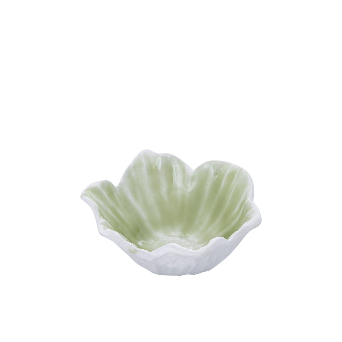 Dish - Cast aluminum, flower shape, organic contour, mint green, S – Wonda | PTMD