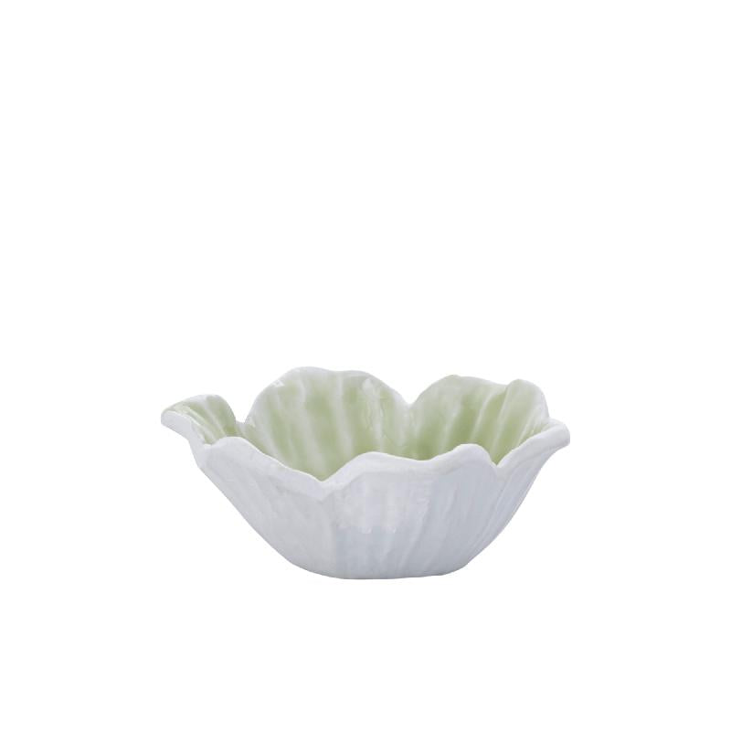 Dish - Cast aluminum, flower shape, organic contour, mint green, S – Wonda | PTMD
