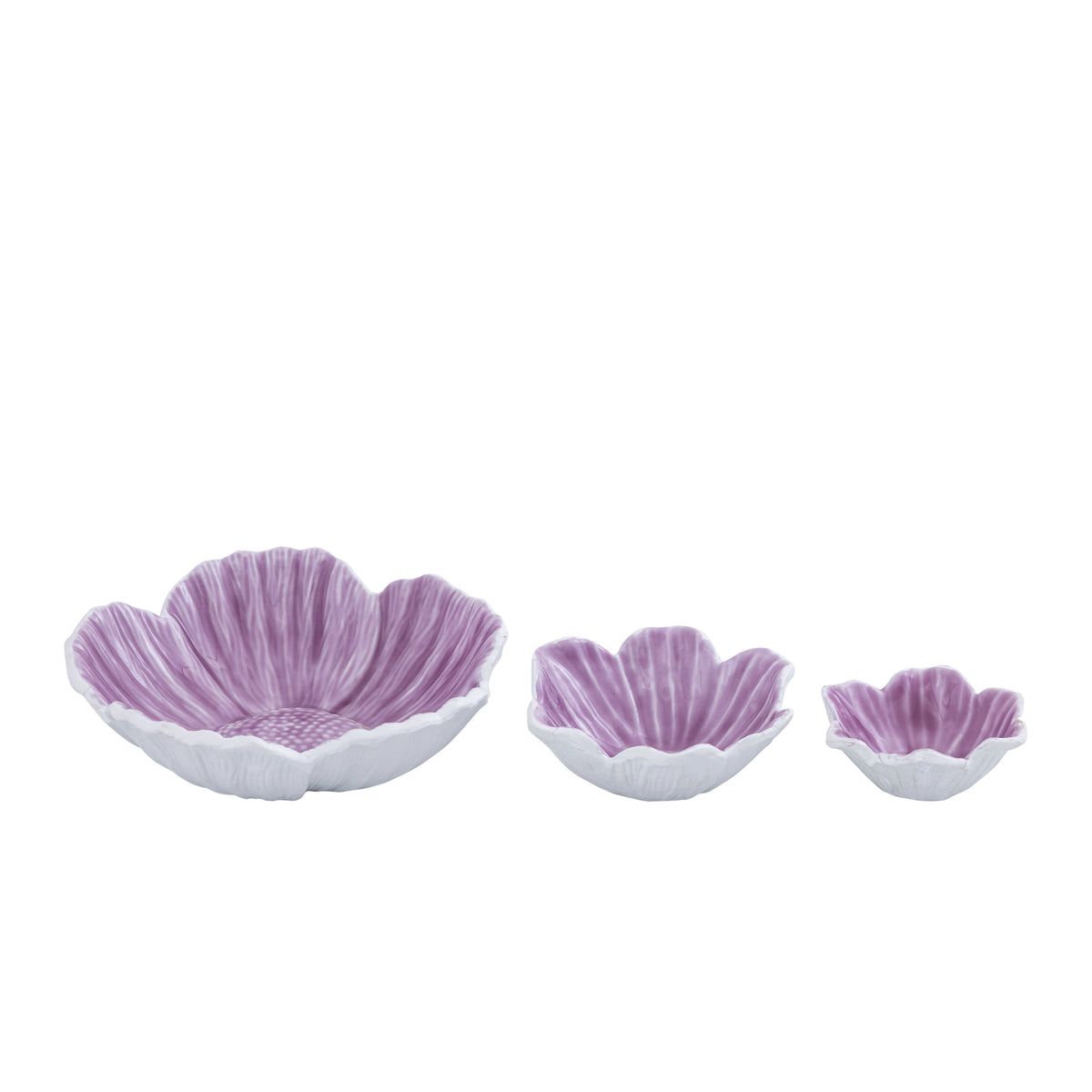 Schale - Aluminiumguss, Blumenform, organische Kontur, Lila, S – Wonda | PTMD