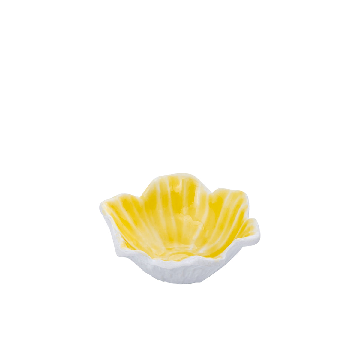 Schale - Aluminiumguss, Blumenform, organische Kontur, Gelb, S – Wonda | PTMD