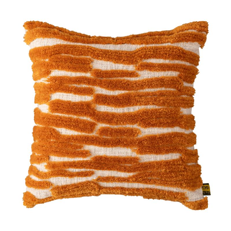 Cotton cushion with wave embroidery, rectangular shape & polyester filling, S – Genica | PTMD