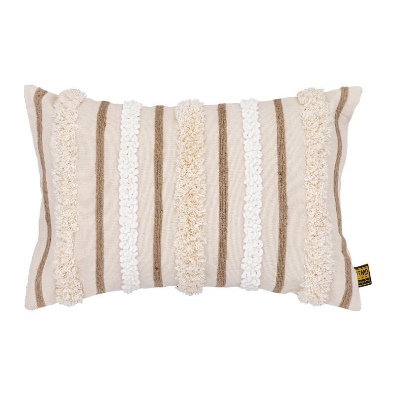 Pillow – Soft Cotton Fabric, Embroidered Detail, Rectangular Shape, L – Rashel | PTMD