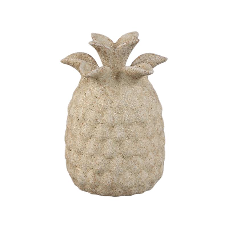 Vase – Cream, Pineapple Shape, Structured Surface, Ceramic, M – Ellodie | PTMD