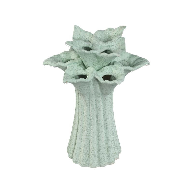 Vase – Türkisfarbe, Blumenform, Dekoratives Design, Keramik, M – Ellodie | PTMD