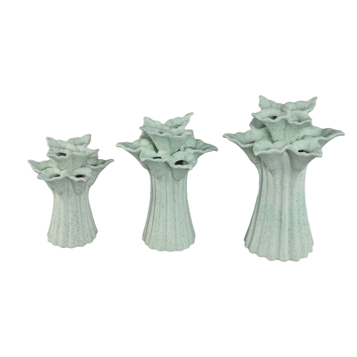 Vase – Turquoise, Flower Shape, Decorative Design, Ceramic, S – Ellodie | PTMD
