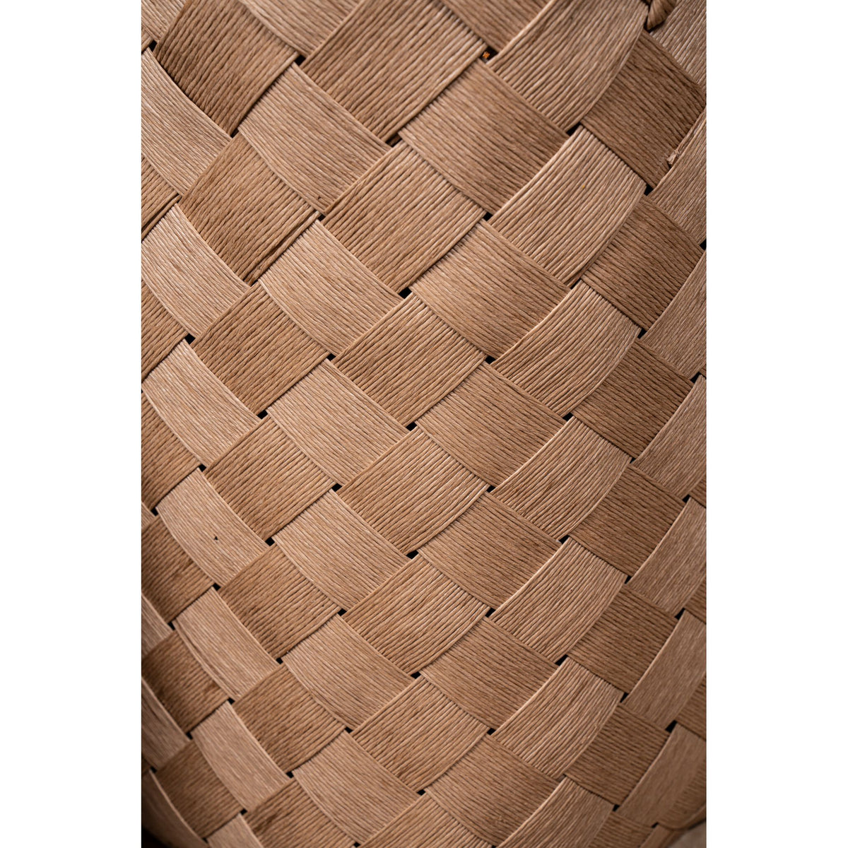 Basket - Natural Paper, Braided Look, Round Shape, With Handle - Clarke | PTMD