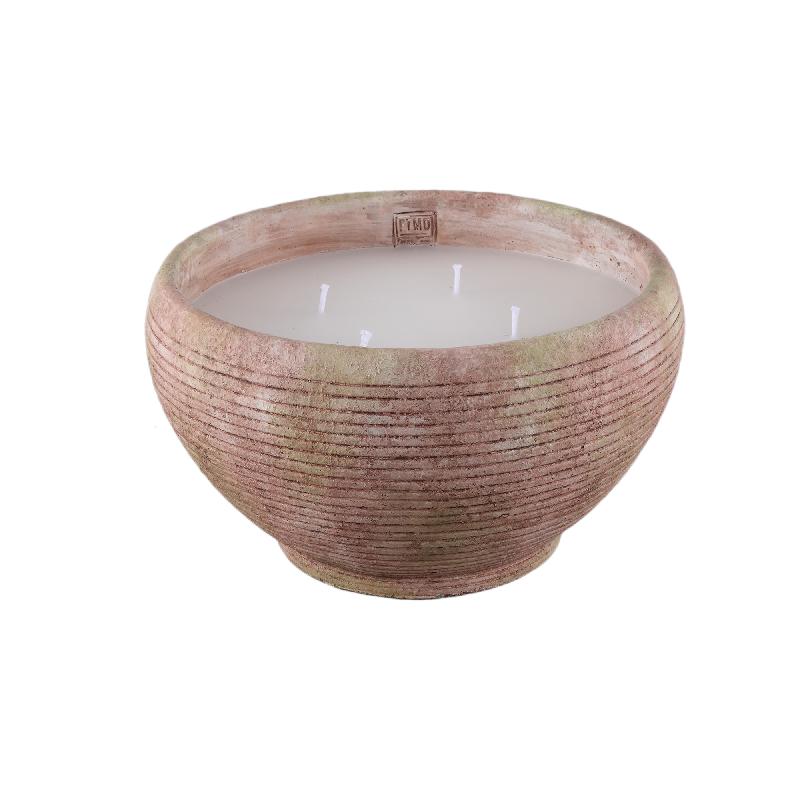 Kerze – Gestreiftes Design, Outdoor Verwendung, Braun, XL – Pedro | PTMD