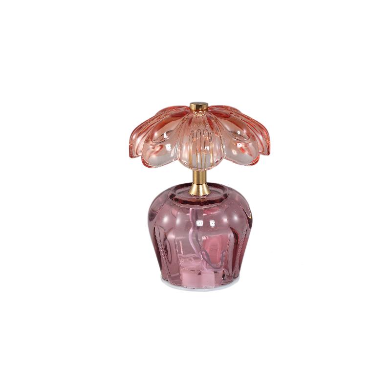 LED-Leuchte – Blütenform Design, Gras Material, Rosa Farbe – Kaydie | PTMD