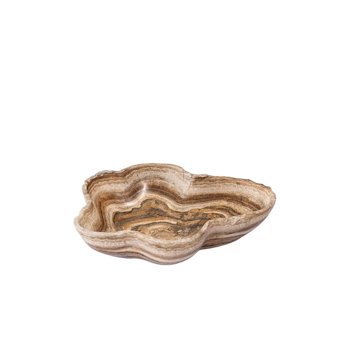 Dekoschale – Onyx Lapis Stein, Gewellte Form, Glänzend Polierte Oberfläche, M – Brooker | PTMD