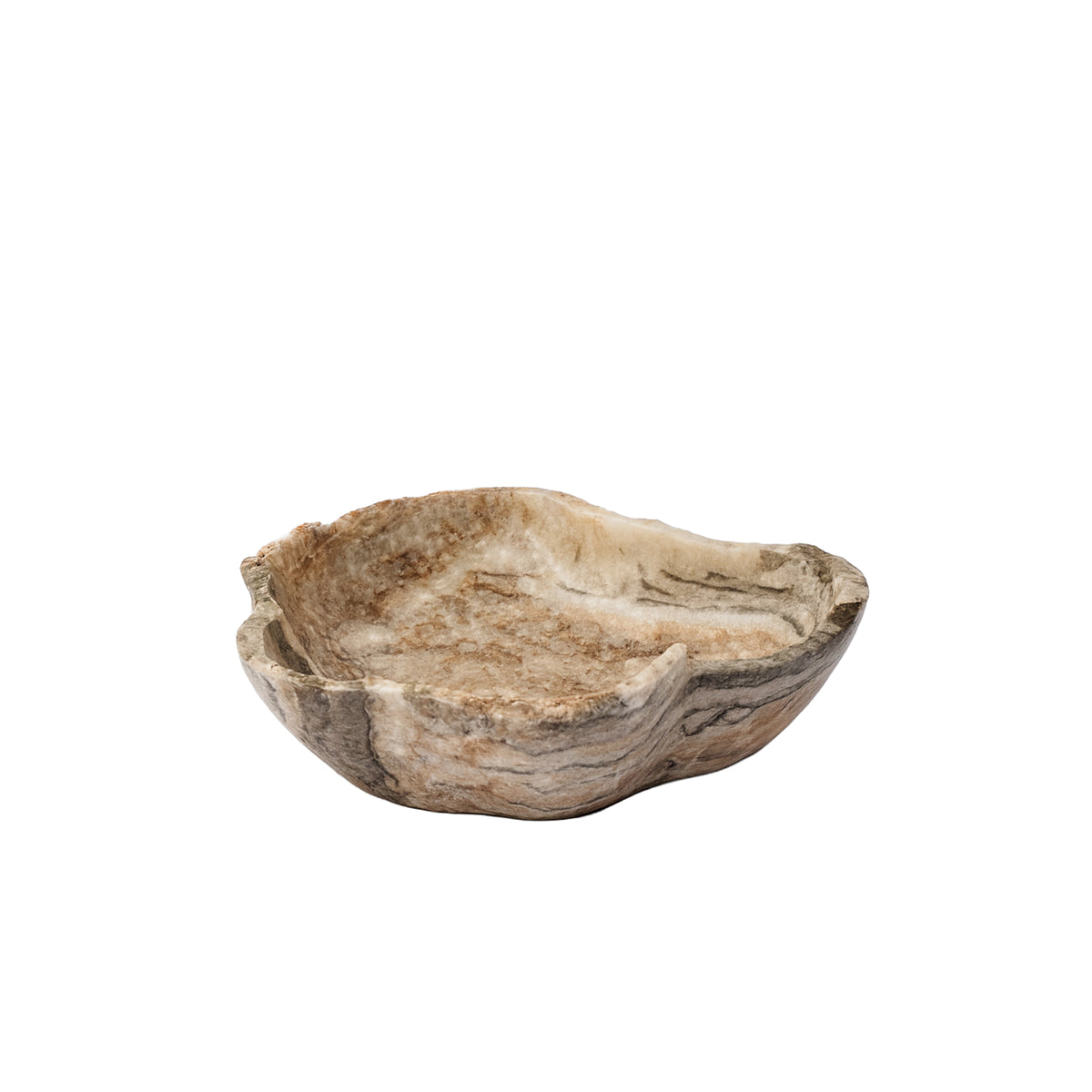 Dekoschale – Onyx Lapis Stein, Gewellte Form, Glänzend Polierte Oberfläche, M – Brooker | PTMD